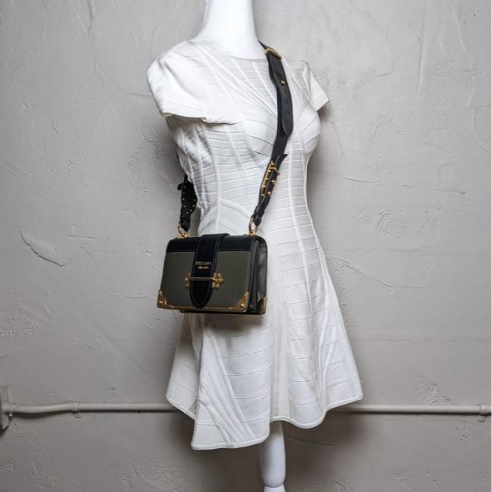 SOLD Prada Cahier Medium Militare Green Crossbody Bag - Picture 8 of 10